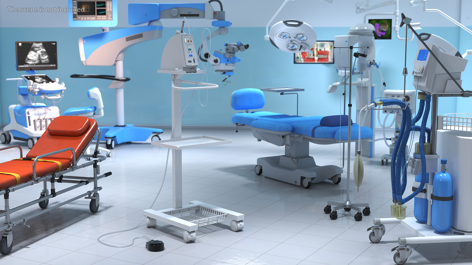 Dental Anesthesia System on Cart 3D