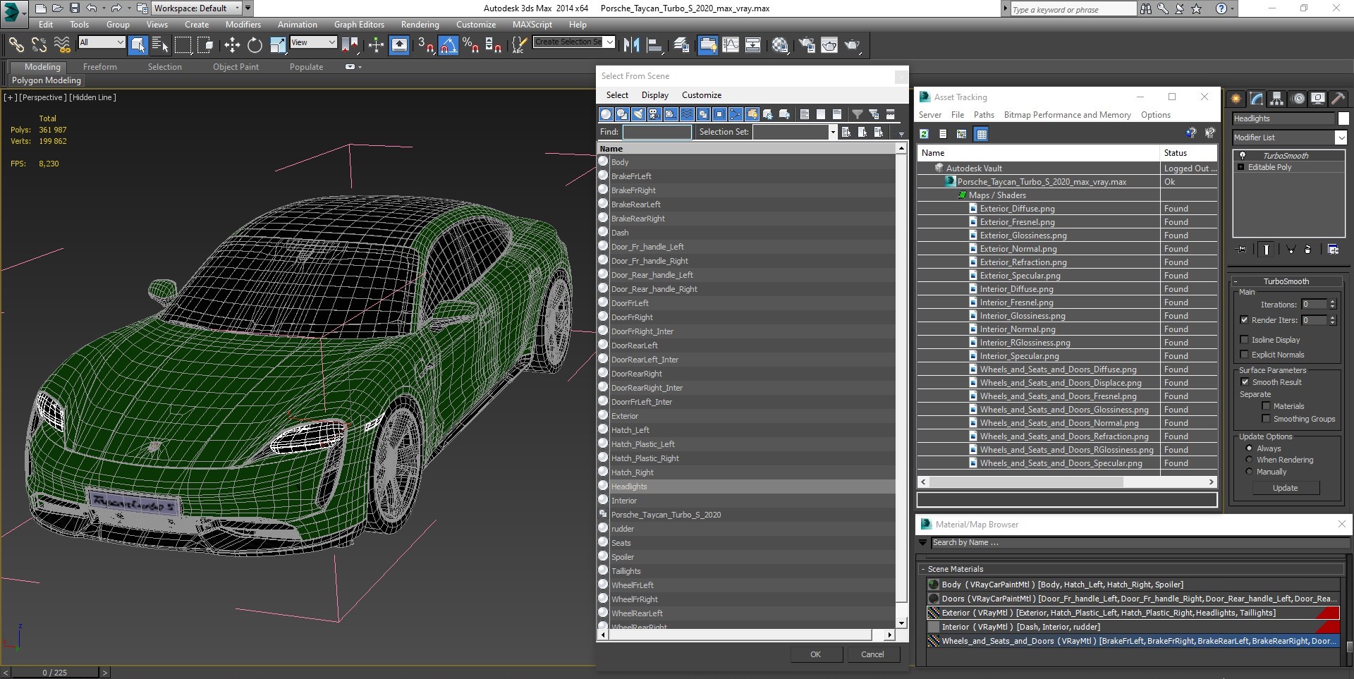 Porsche Taycan Turbo S 2020 Rigged 3D model