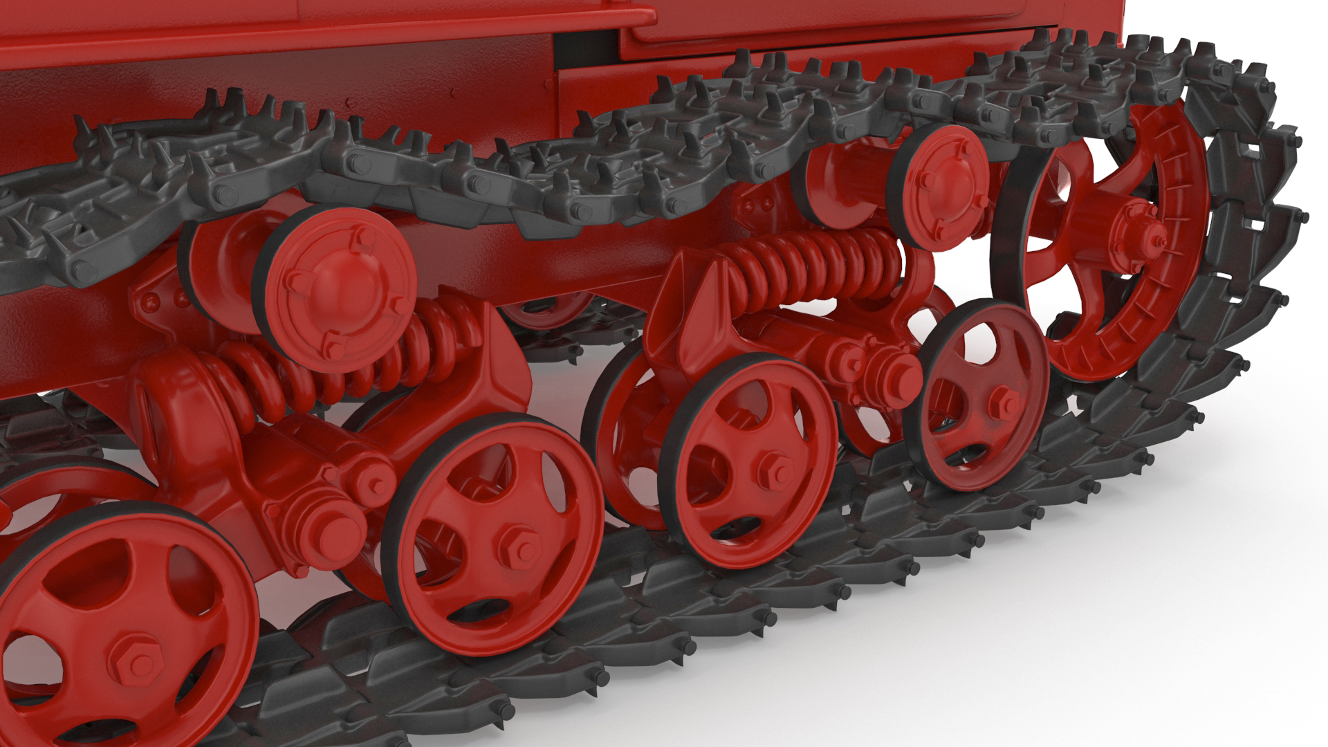 Soviet Crawler Tractor DT54 Rigged 3D model