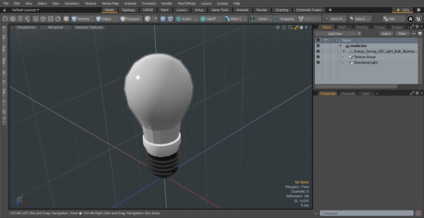 3D model Energy Saving LED Light Bulb Illuminated