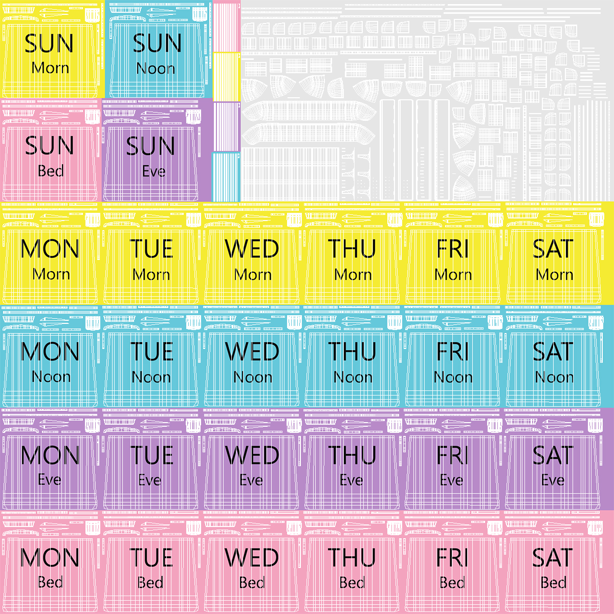 3D model Weekly Pill Organizer 4 Times a Day