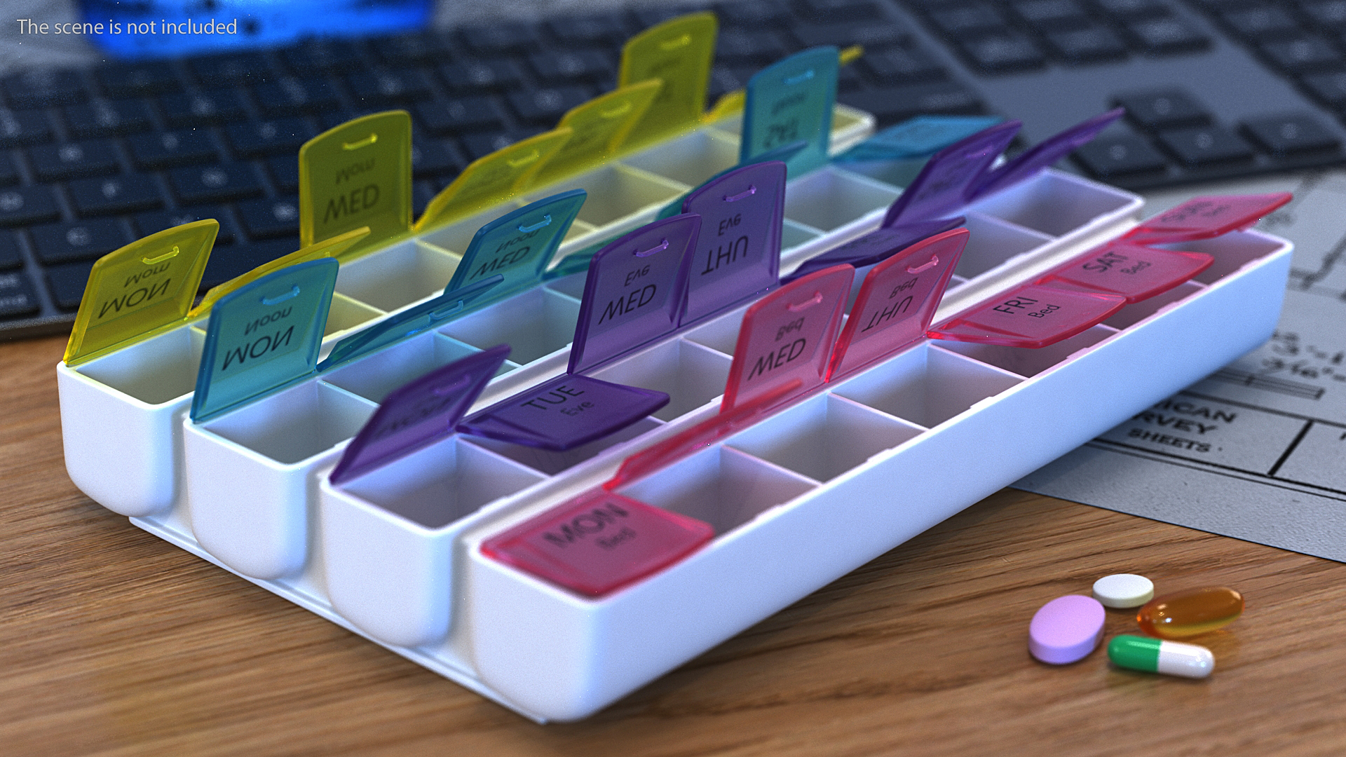 3D model Weekly Pill Organizer 4 Times a Day