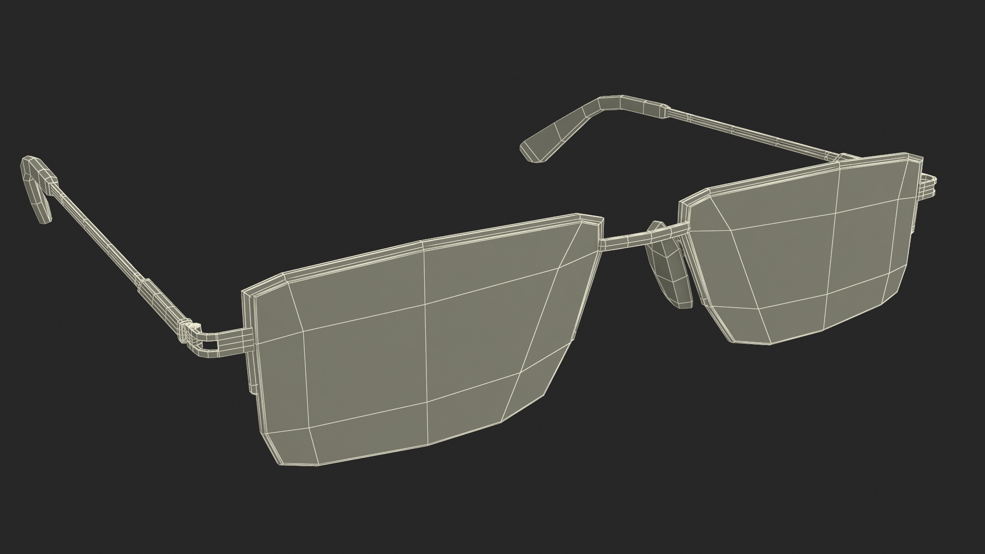 Rectangular Anti UV Glasses 3D