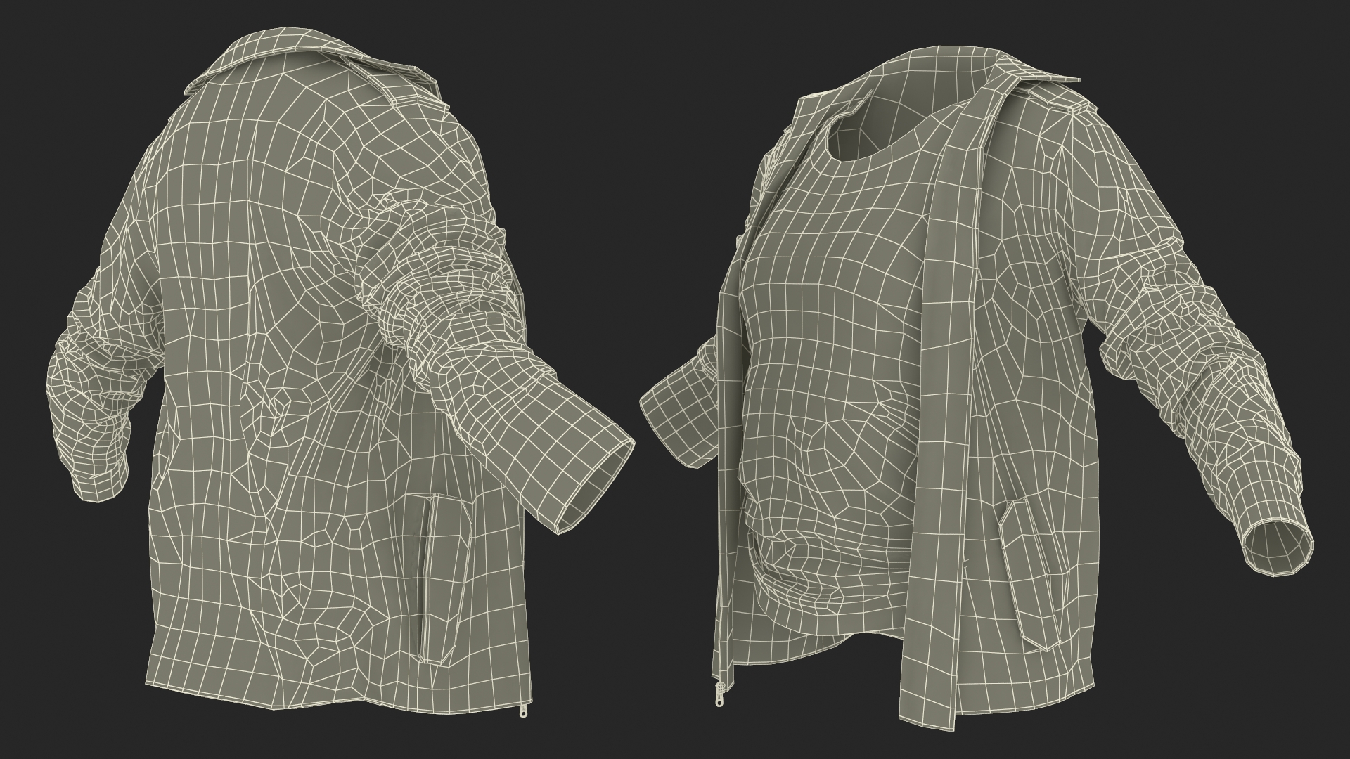 3D Woman Dirty Jacket model