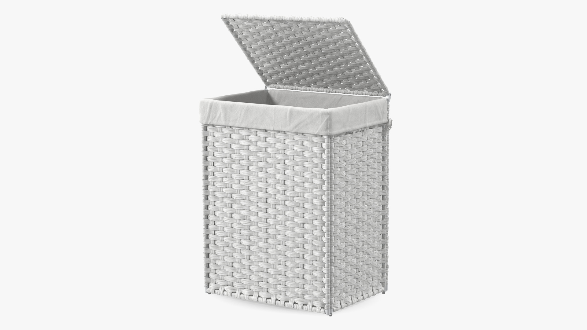 3D model Rattique Laundry Hamper with Liner White