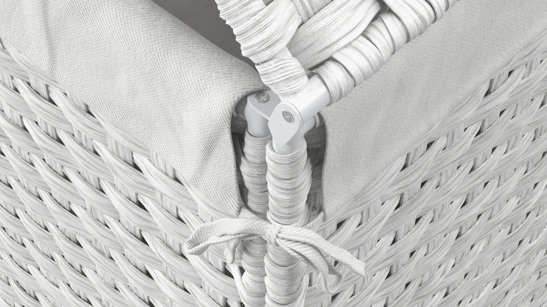 3D model Rattique Laundry Hamper with Liner White