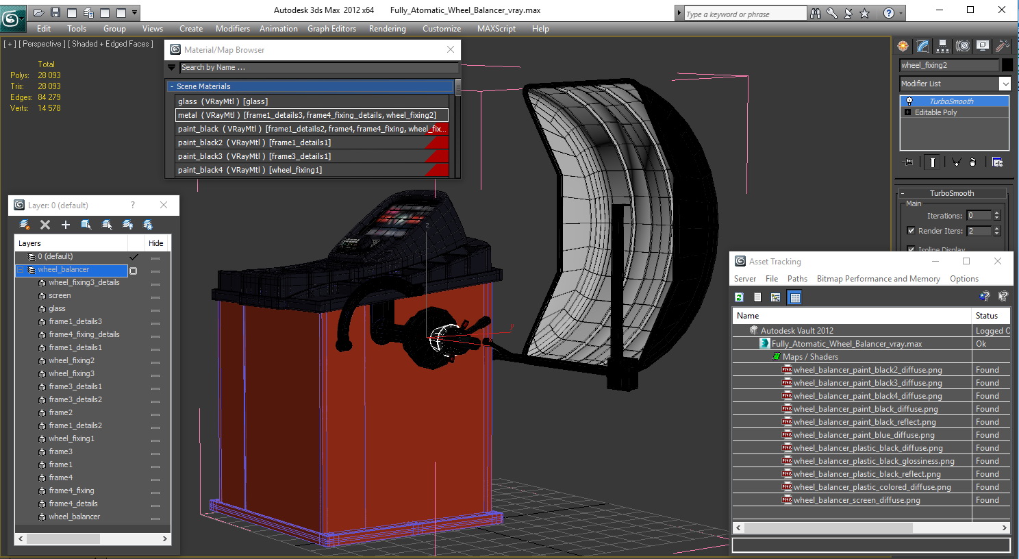 Fully Atomatic Wheel Balancer 3D model