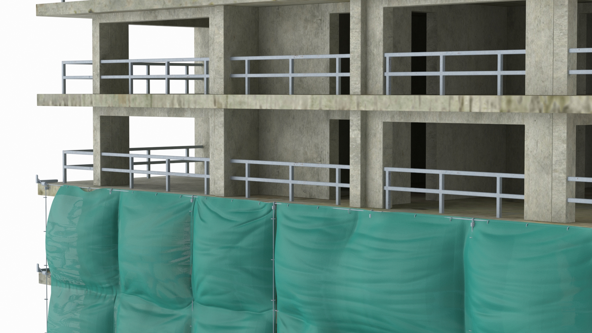 3D model Construction Site with Scaffold and Safety Netting