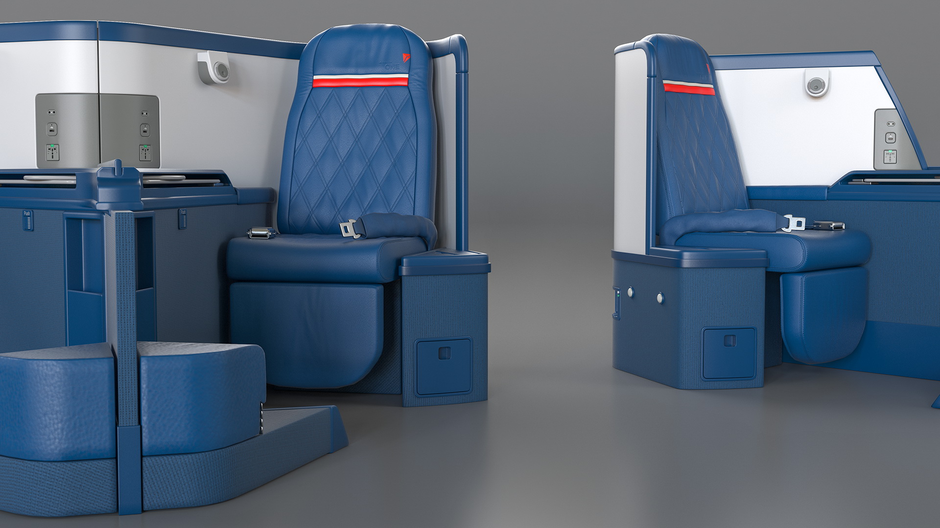 3D Delta Air Lines Airbus A330-300 Business Class Seats Set