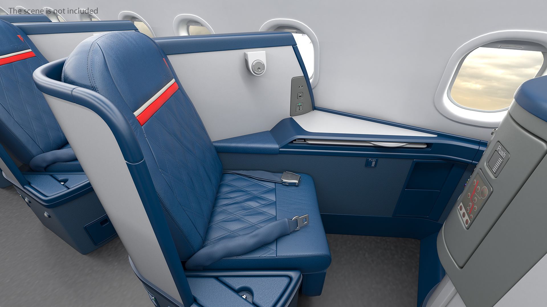 3D Delta Air Lines Airbus A330-300 Business Class Seats Set