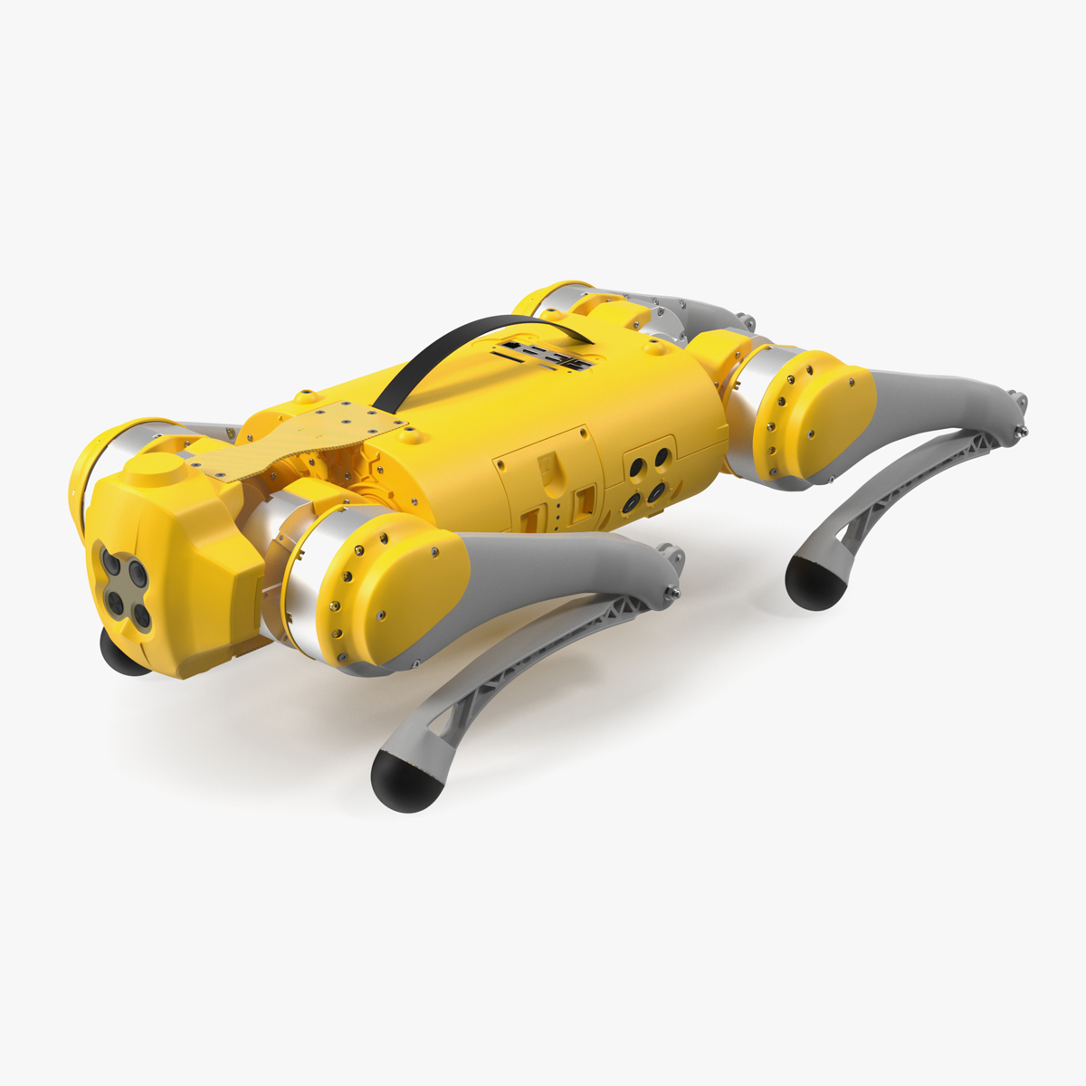 Yellow Dog Robot Rigged for Maya 3D