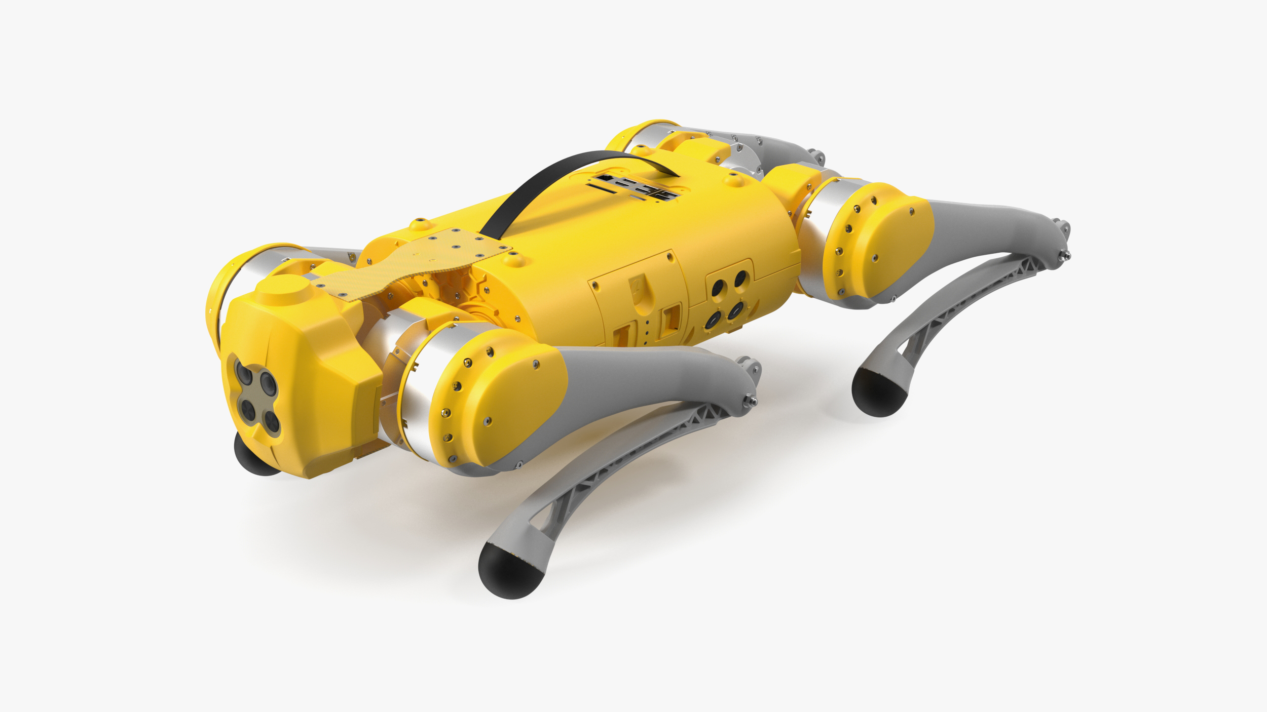 Yellow Dog Robot Rigged for Maya 3D