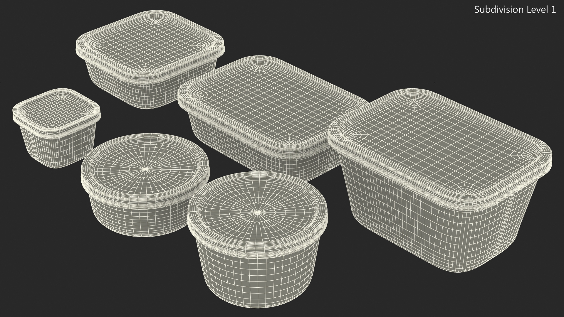 3D model Glass Food Storage Containers with Bamboo Lids Set