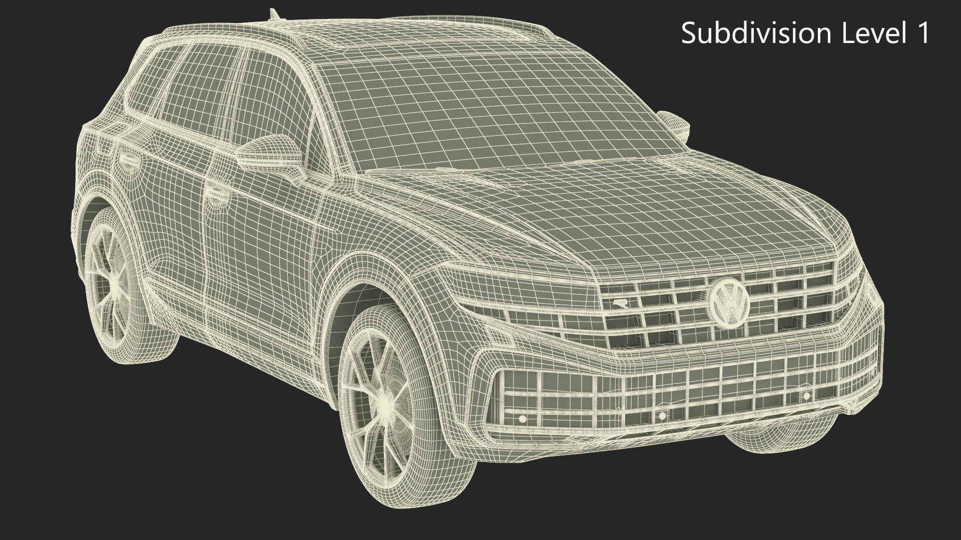 3D Volkswagen Touareg 2024 QR Lights On