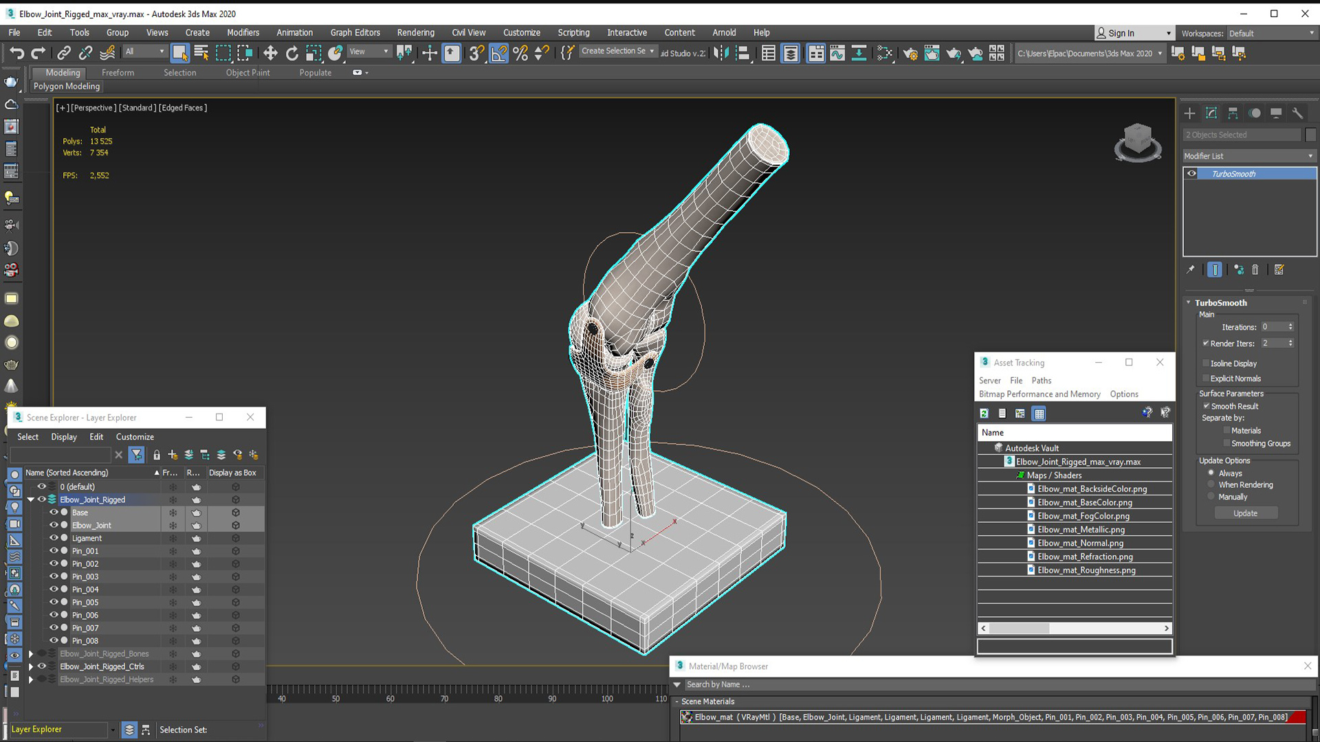 Elbow Joint Rigged for Cinema 4D 3D