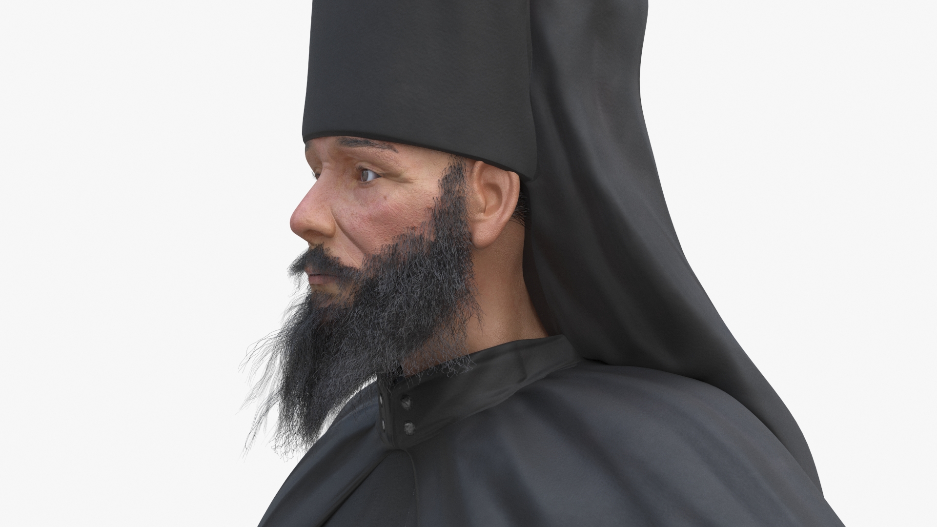 3D Orthodox Monk Fully Dressed Rigged for Maya model