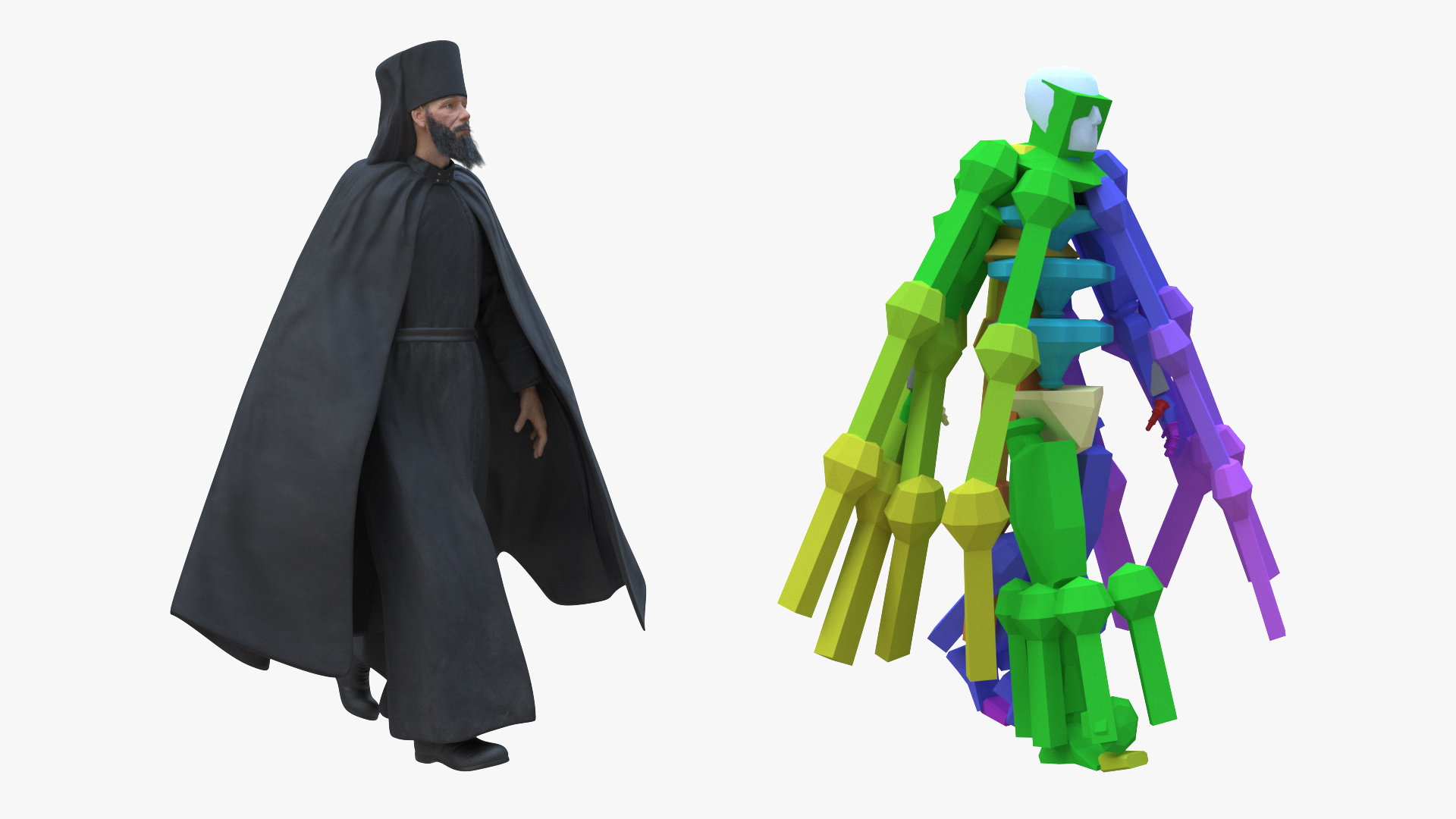 3D Orthodox Monk Fully Dressed Rigged for Maya model