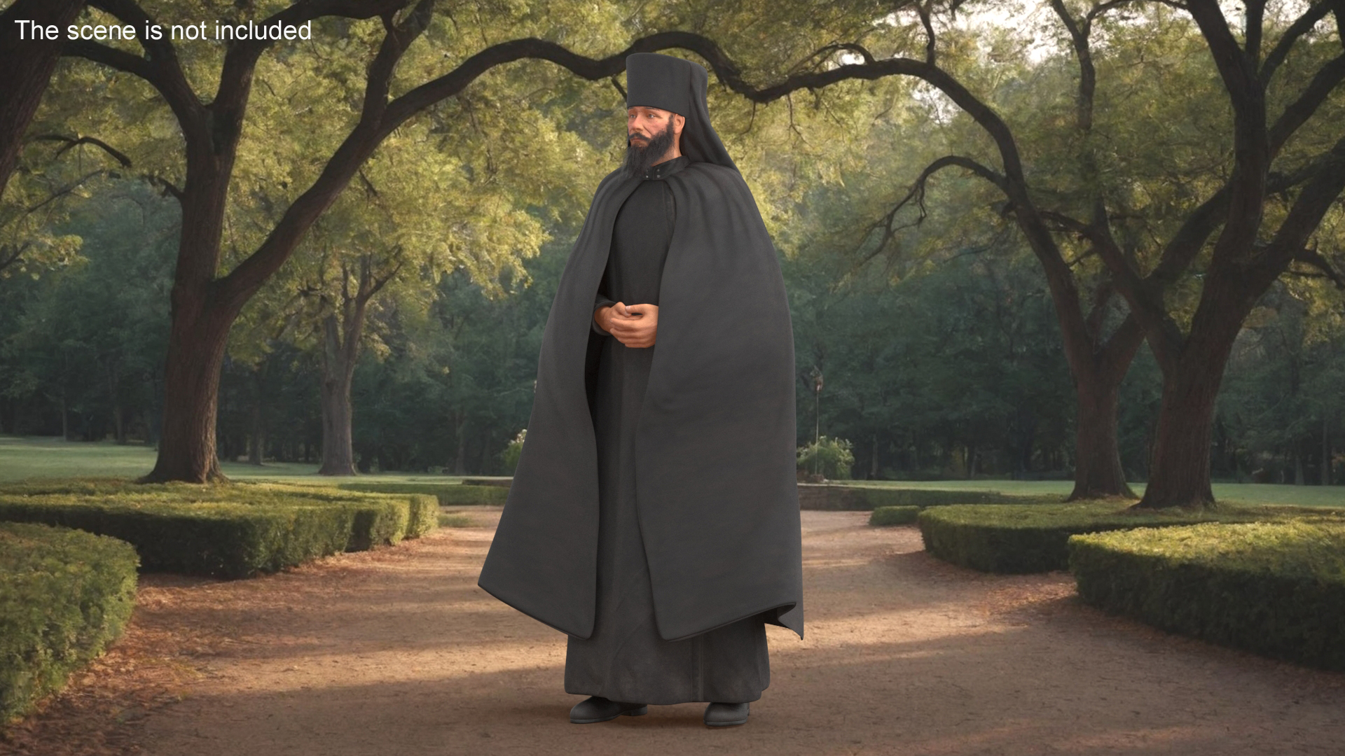 3D Orthodox Monk Fully Dressed Rigged for Maya model