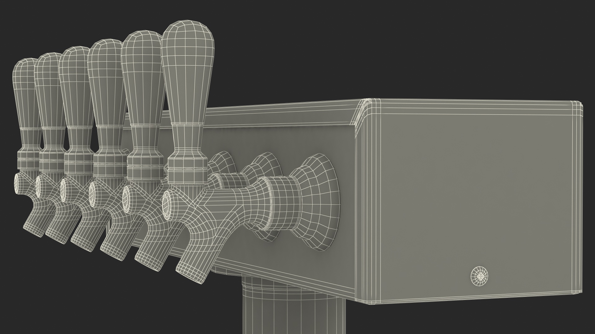 3D T Style Pedestal Draft Beer Tower with Beer Mugs model