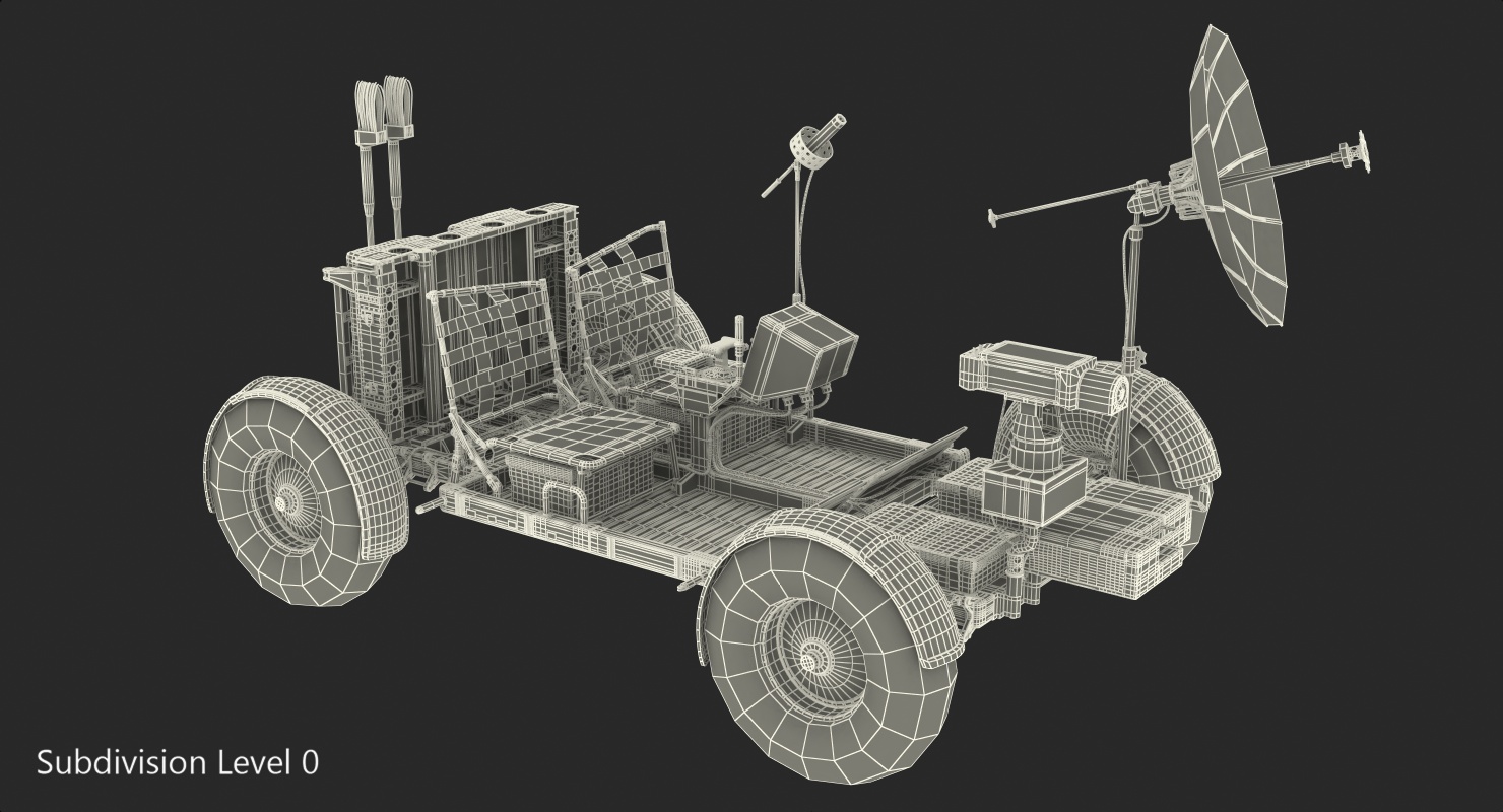 Lunar Roving Vehicle from Apollo 15 Rigged 3D