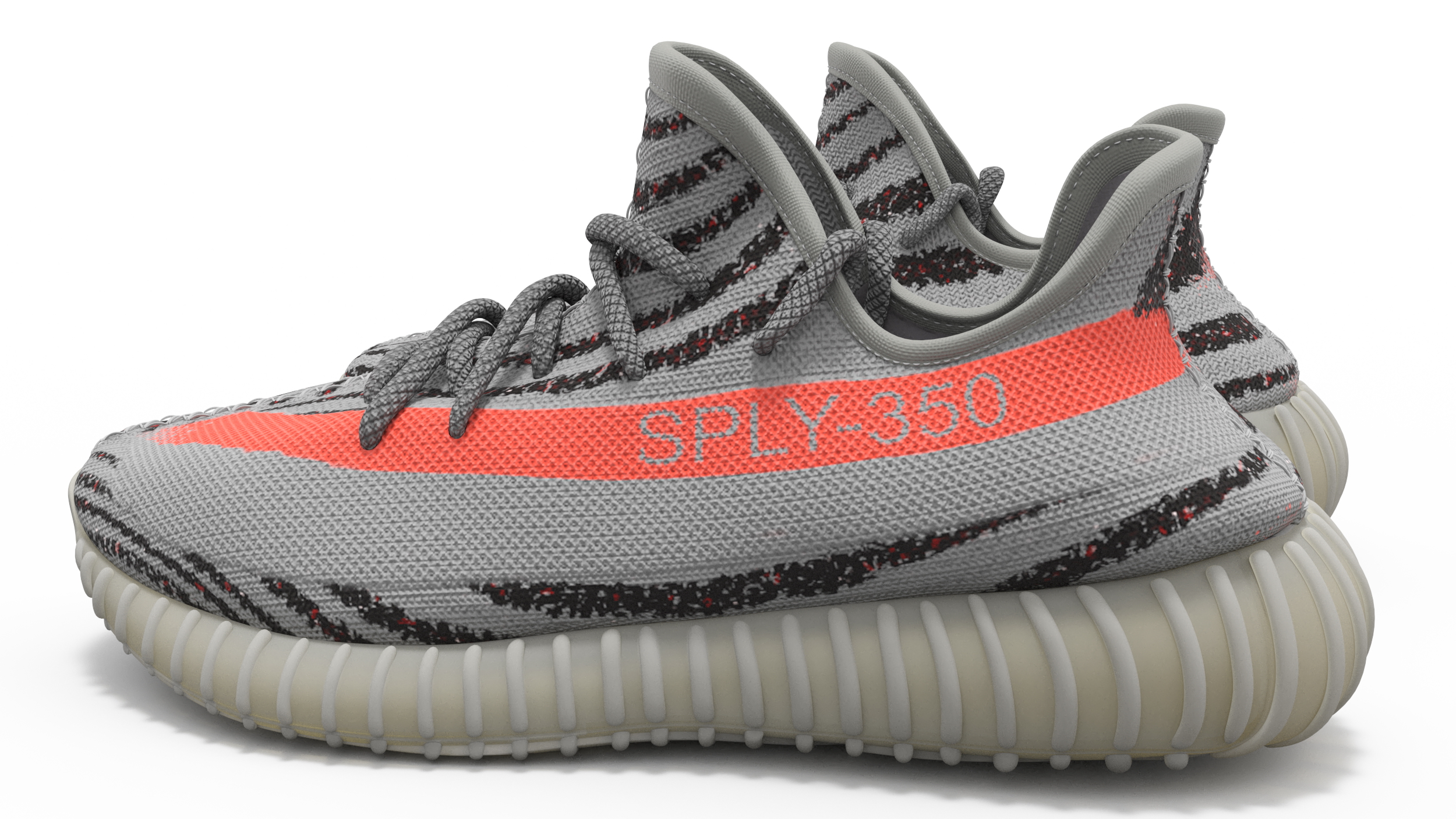 3D Adidas Yeeze Boost 350 Sneakers Gray