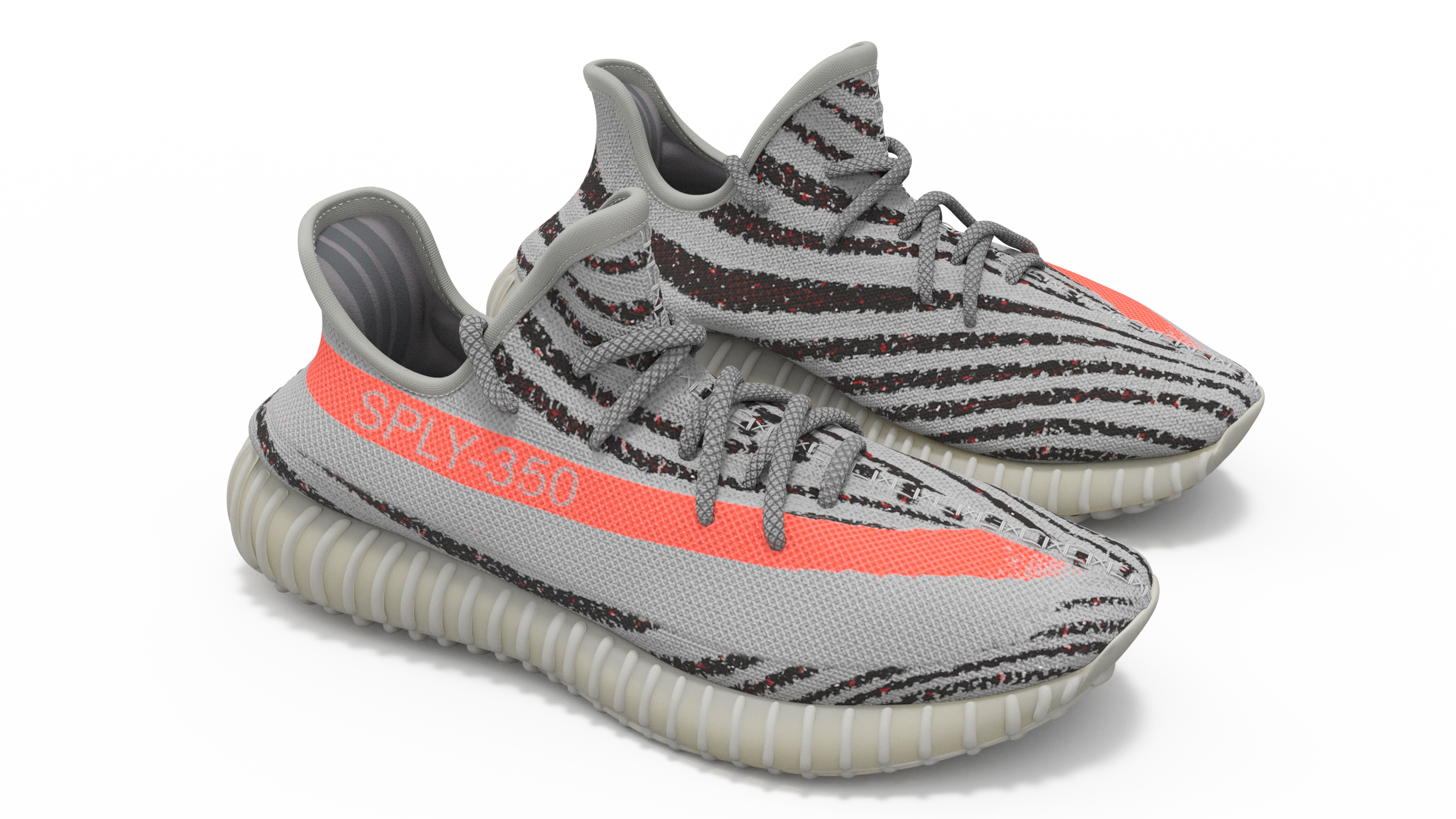 3D Adidas Yeeze Boost 350 Sneakers Gray