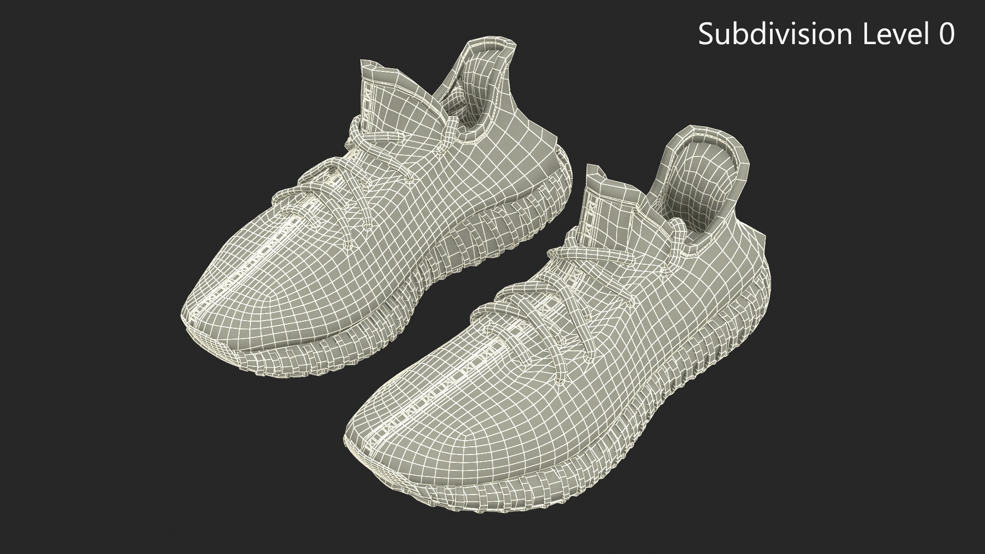 3D Adidas Yeeze Boost 350 Sneakers Gray