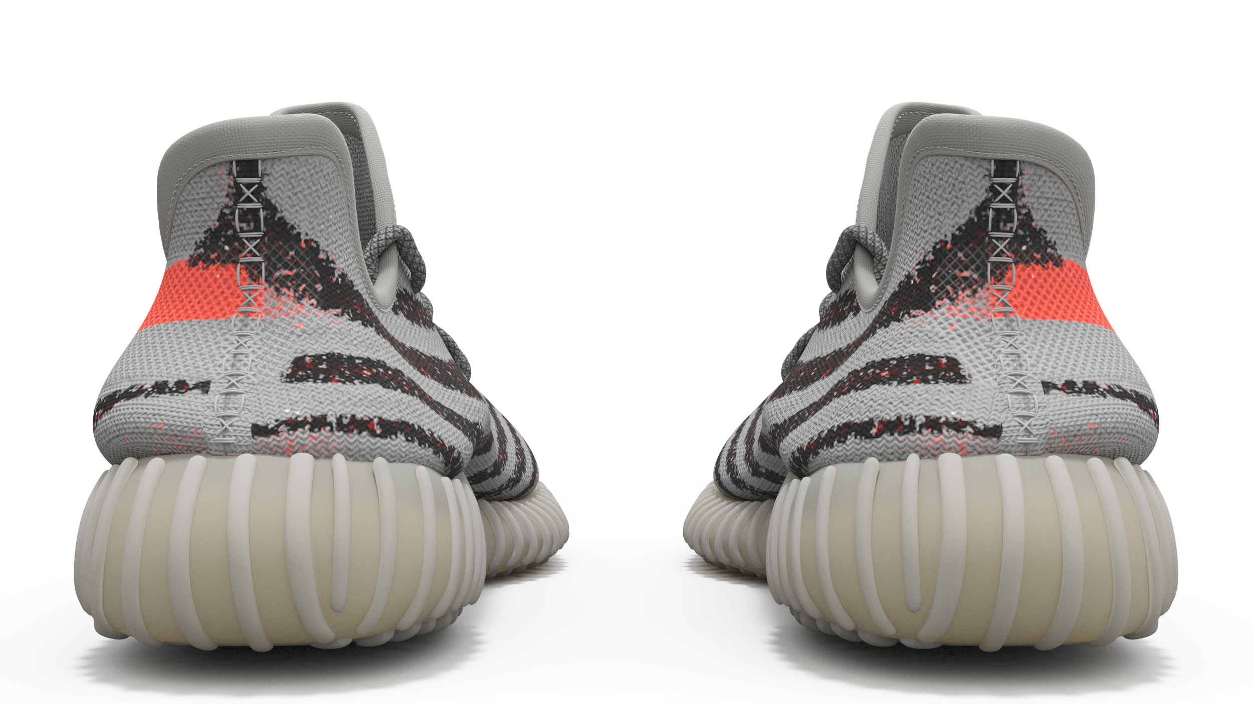 3D Adidas Yeeze Boost 350 Sneakers Gray