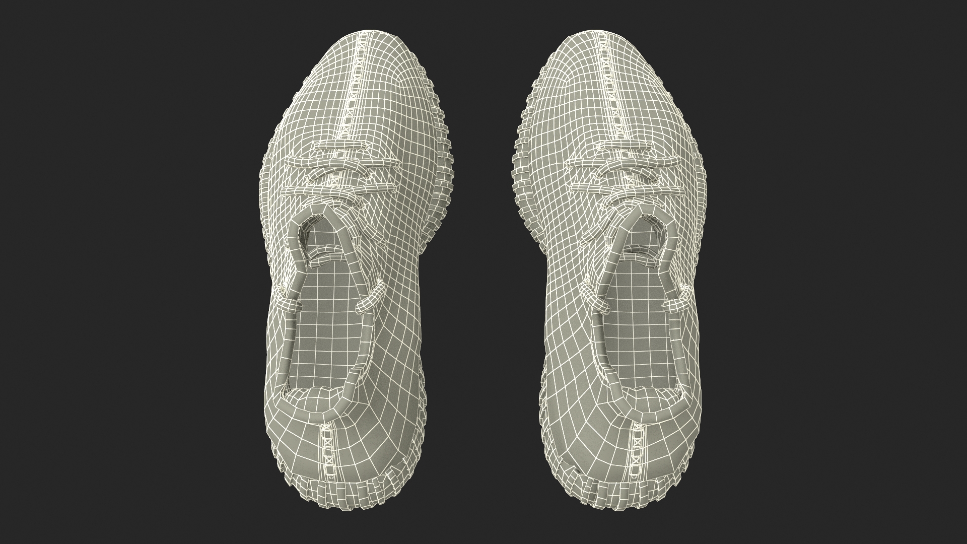 3D Adidas Yeeze Boost 350 Sneakers Gray