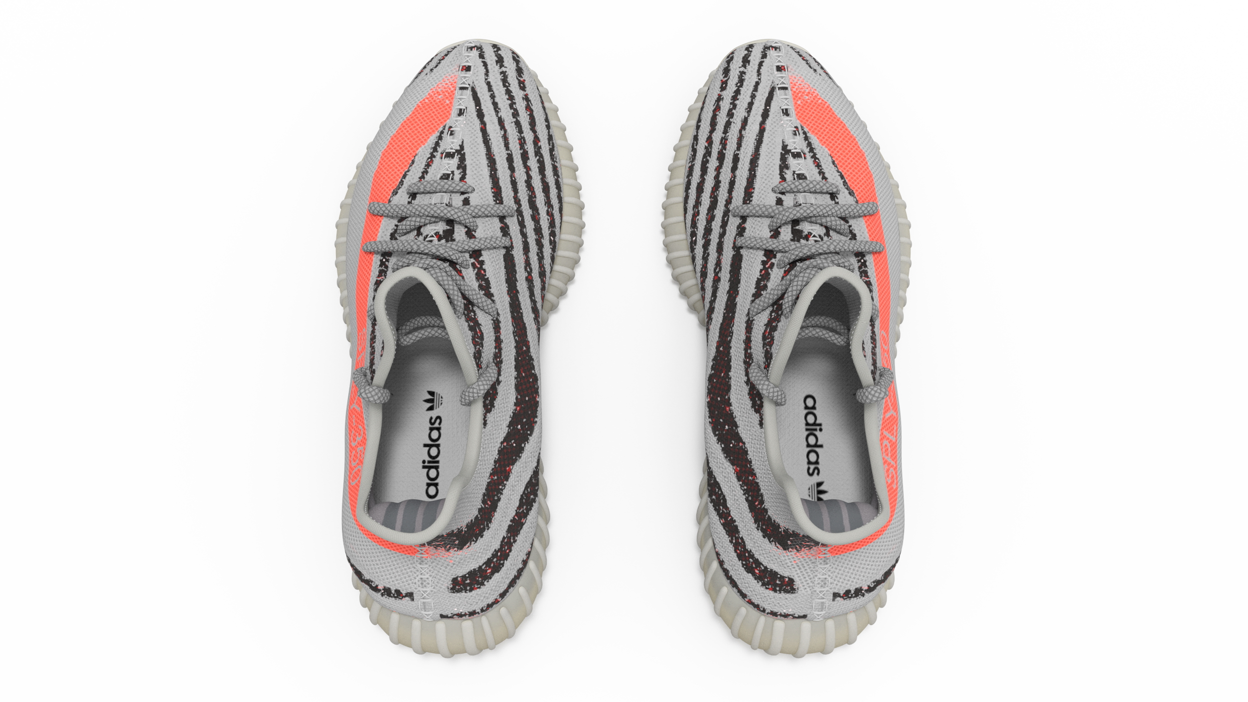 3D Adidas Yeeze Boost 350 Sneakers Gray