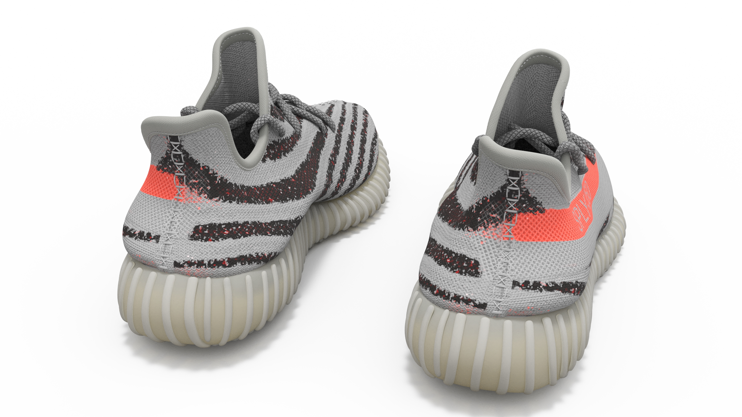 3D Adidas Yeeze Boost 350 Sneakers Gray