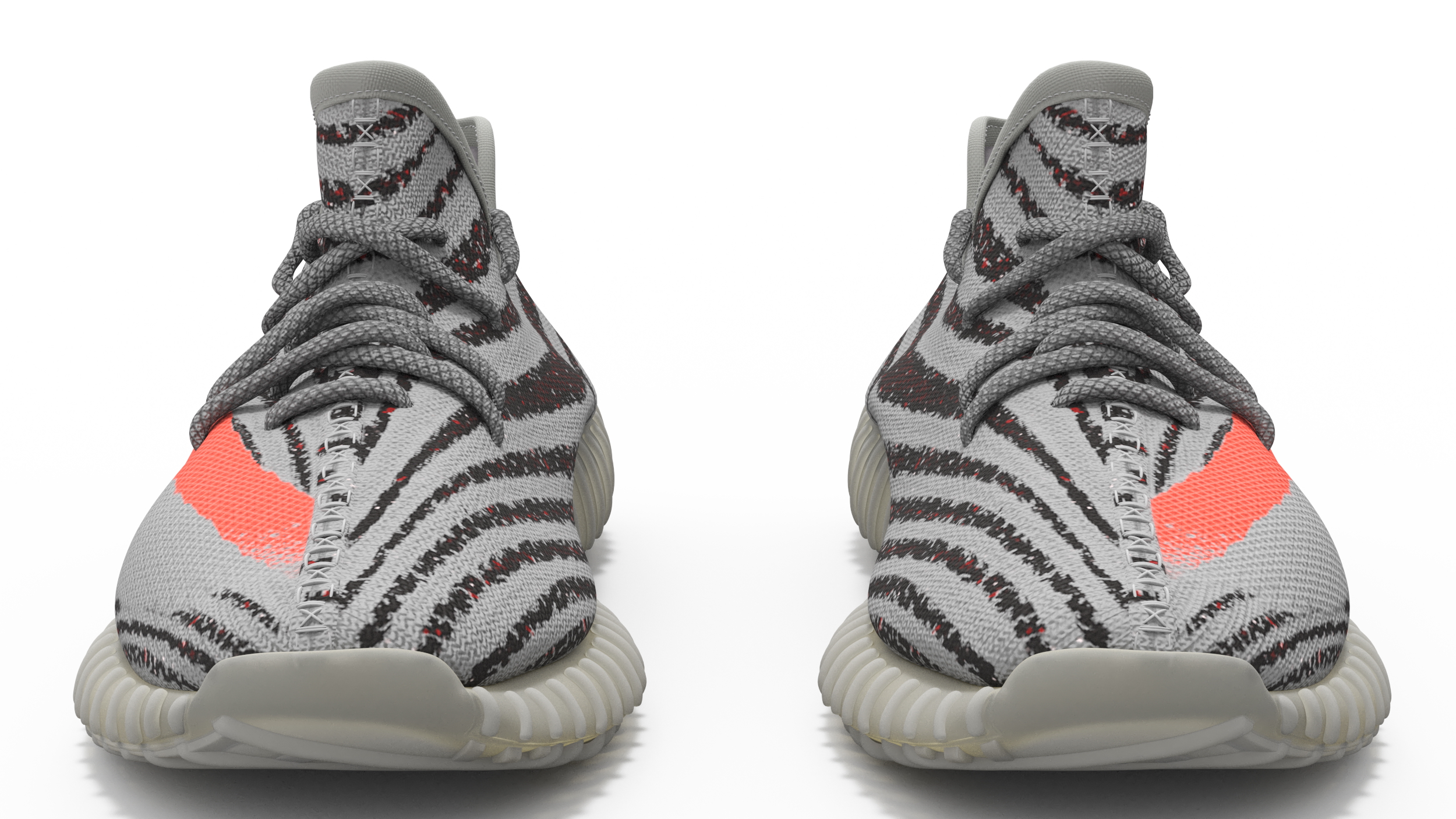 3D Adidas Yeeze Boost 350 Sneakers Gray