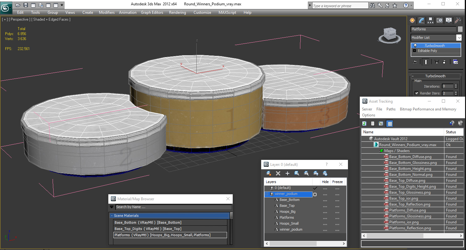 3D model Round Winners Podium