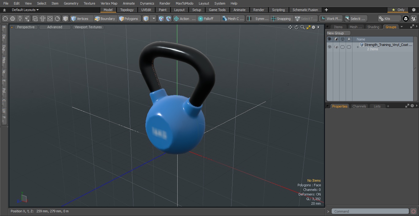 3D Strength Training Vinyl Coated Kettlebell 16kg