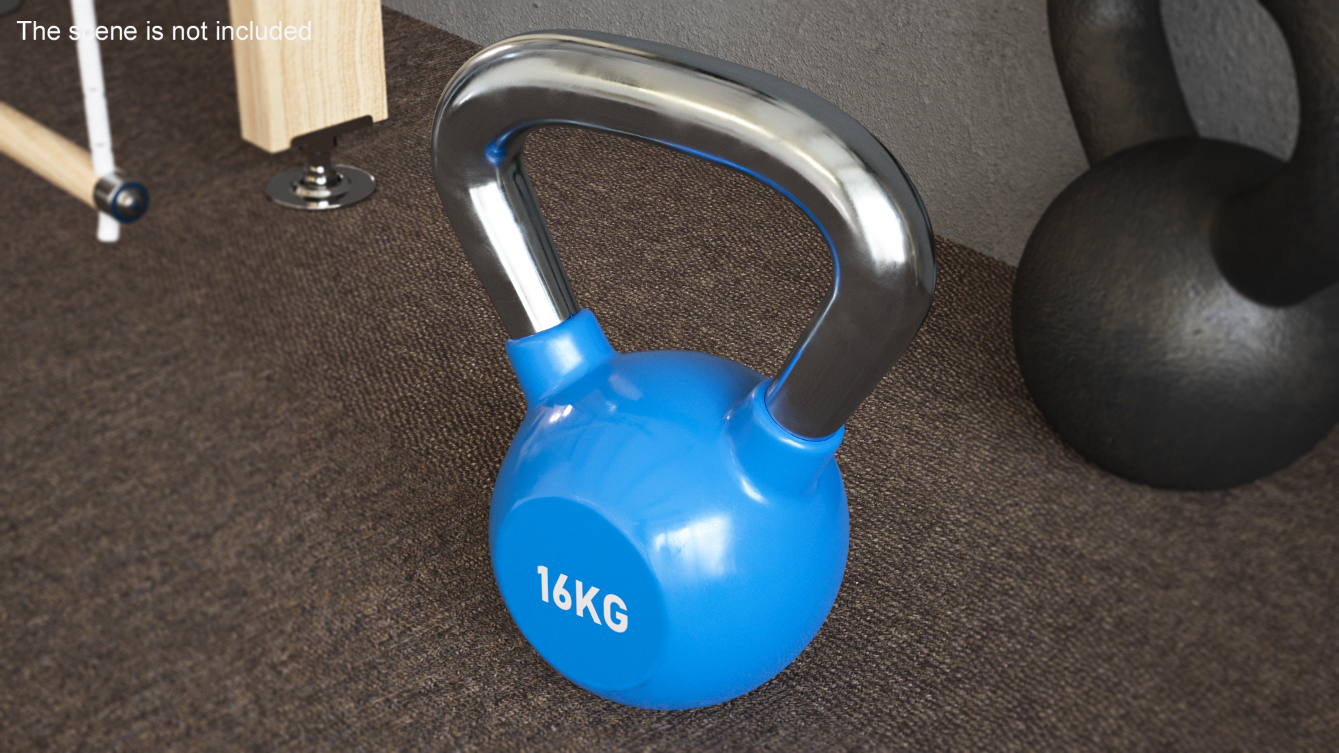 3D Strength Training Vinyl Coated Kettlebell 16kg