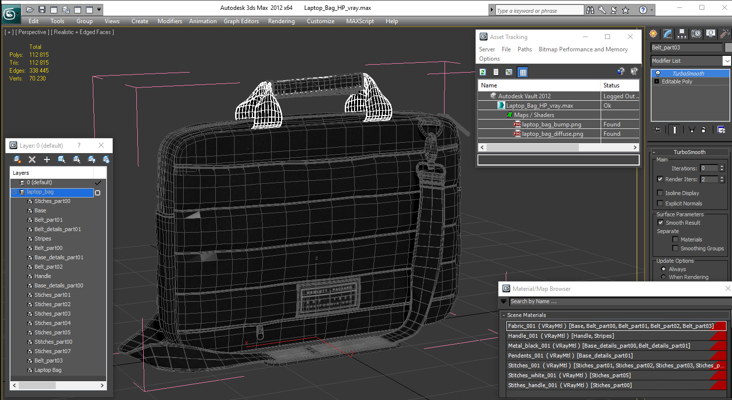 3D Laptop Bag HP model