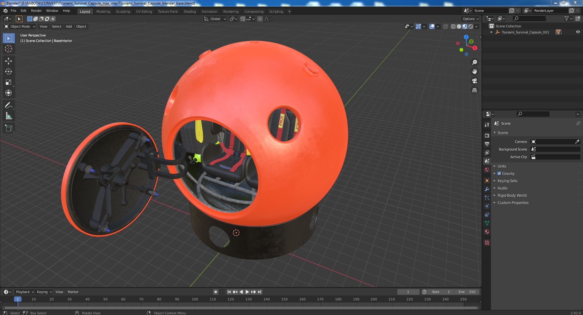 Tsunami Survival Capsule 3D model