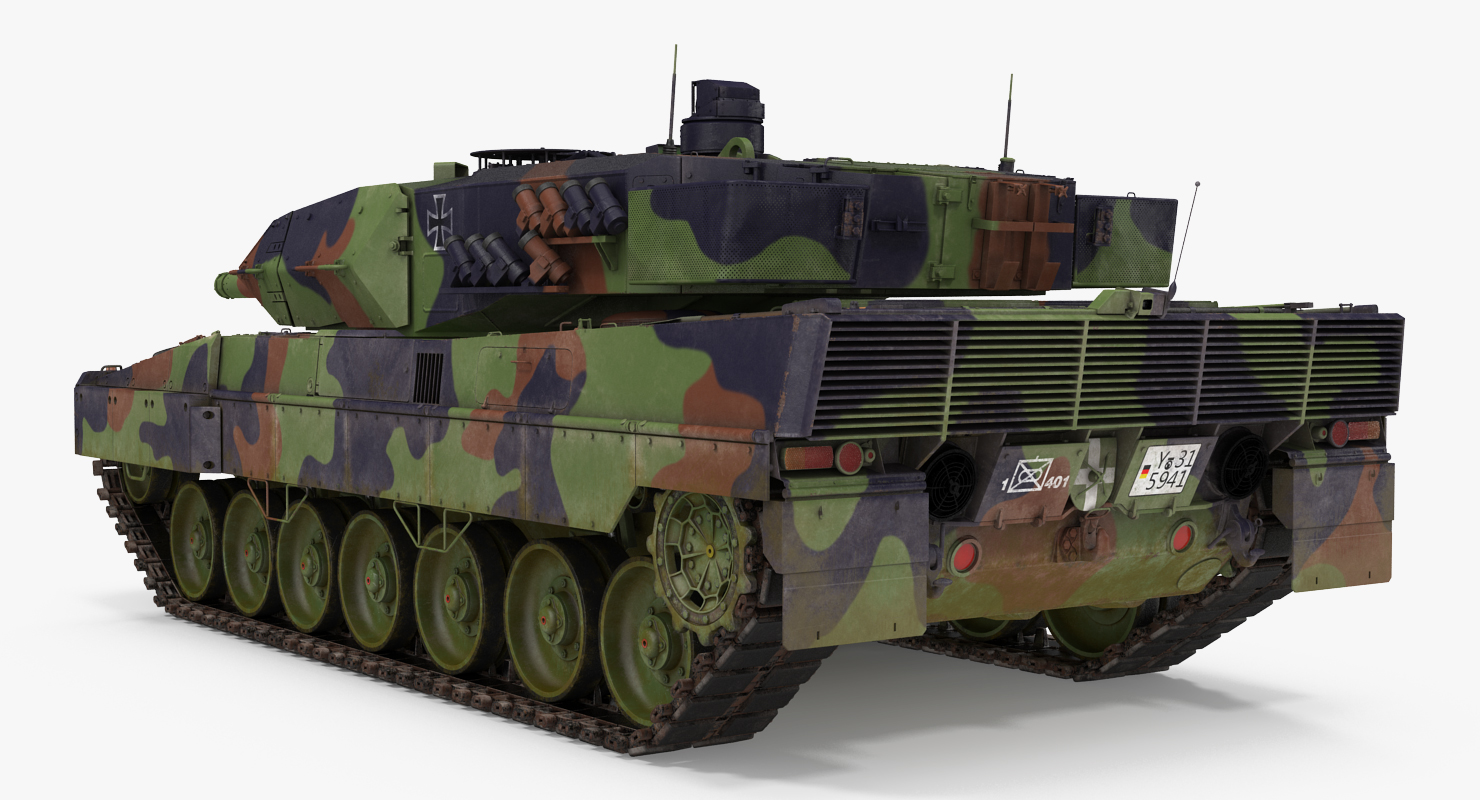 German Battle Tank Leopard 2A5 Rigged 3D