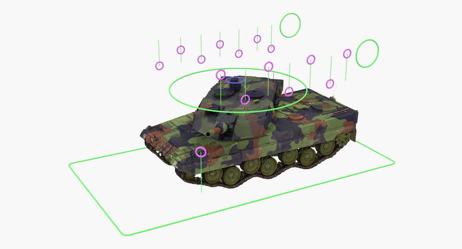 German Battle Tank Leopard 2A5 Rigged 3D