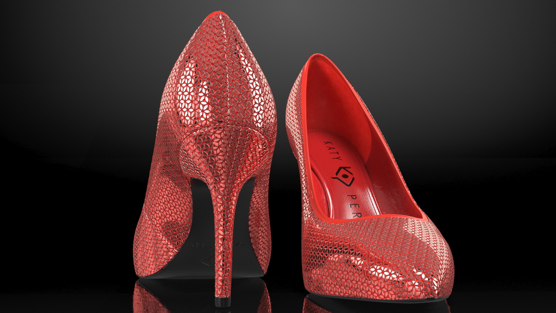 Katy Perry Red Glitter Sissy Pumps 3D model