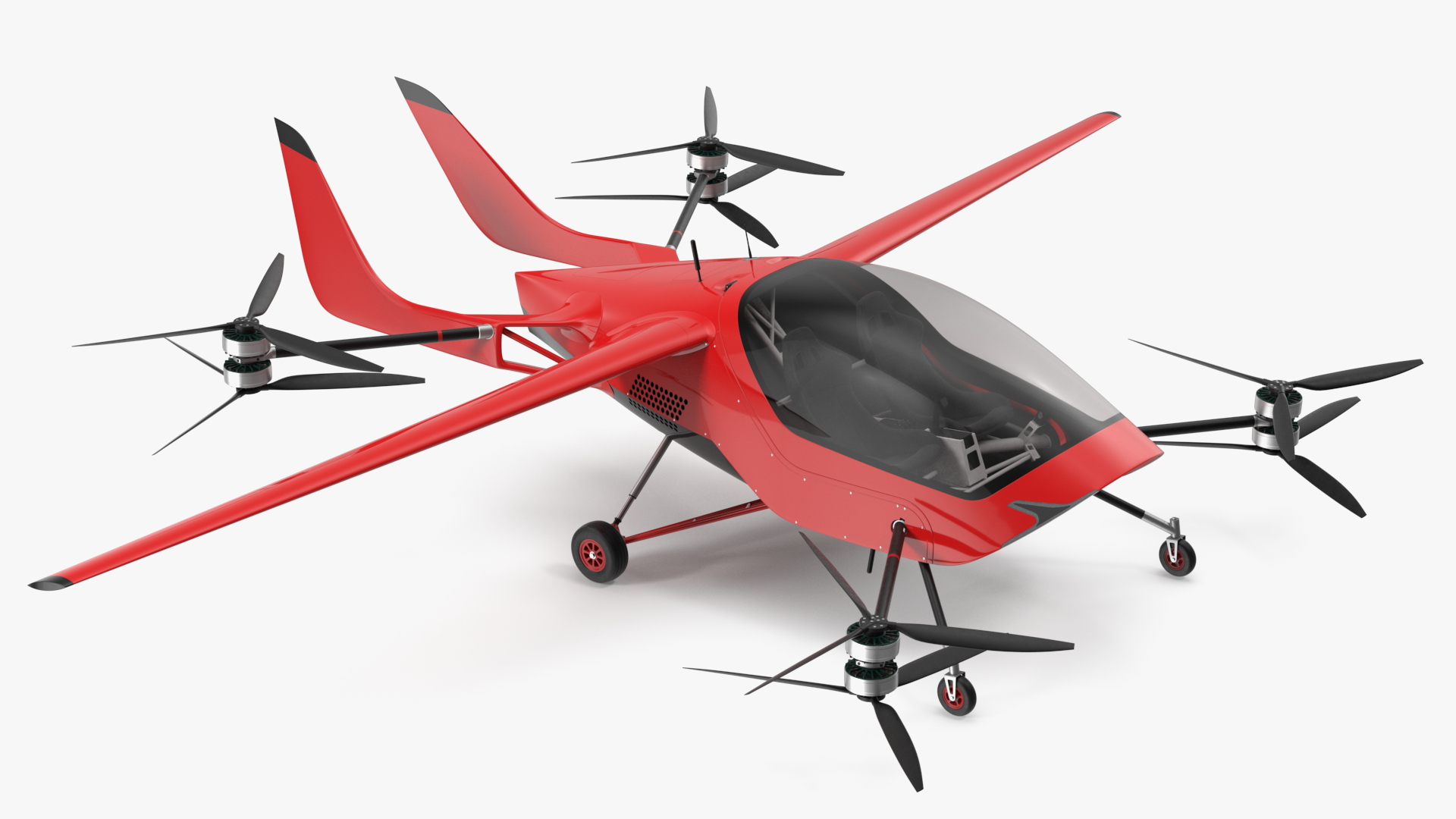 Air Vehicle for Two Passengers Red 3D model