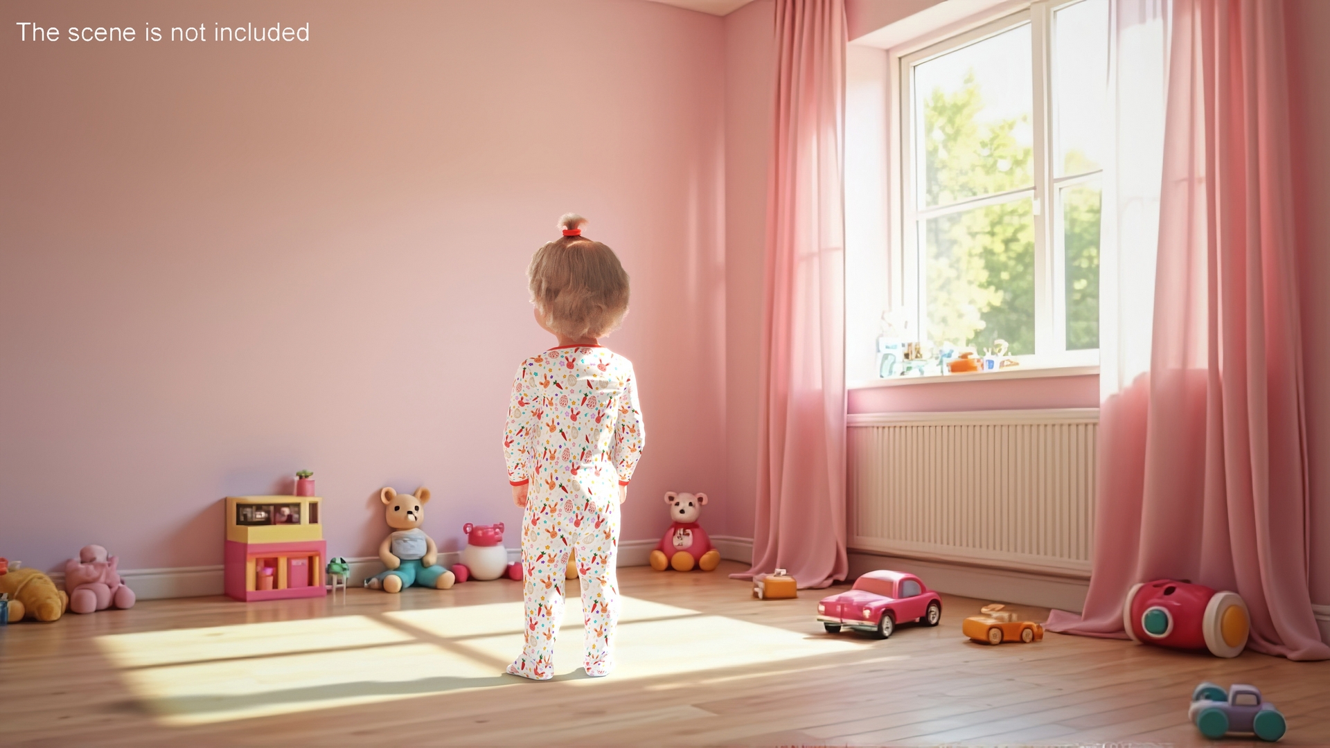 Toddler Girl in Full Bodysuit Standing Fur 3D