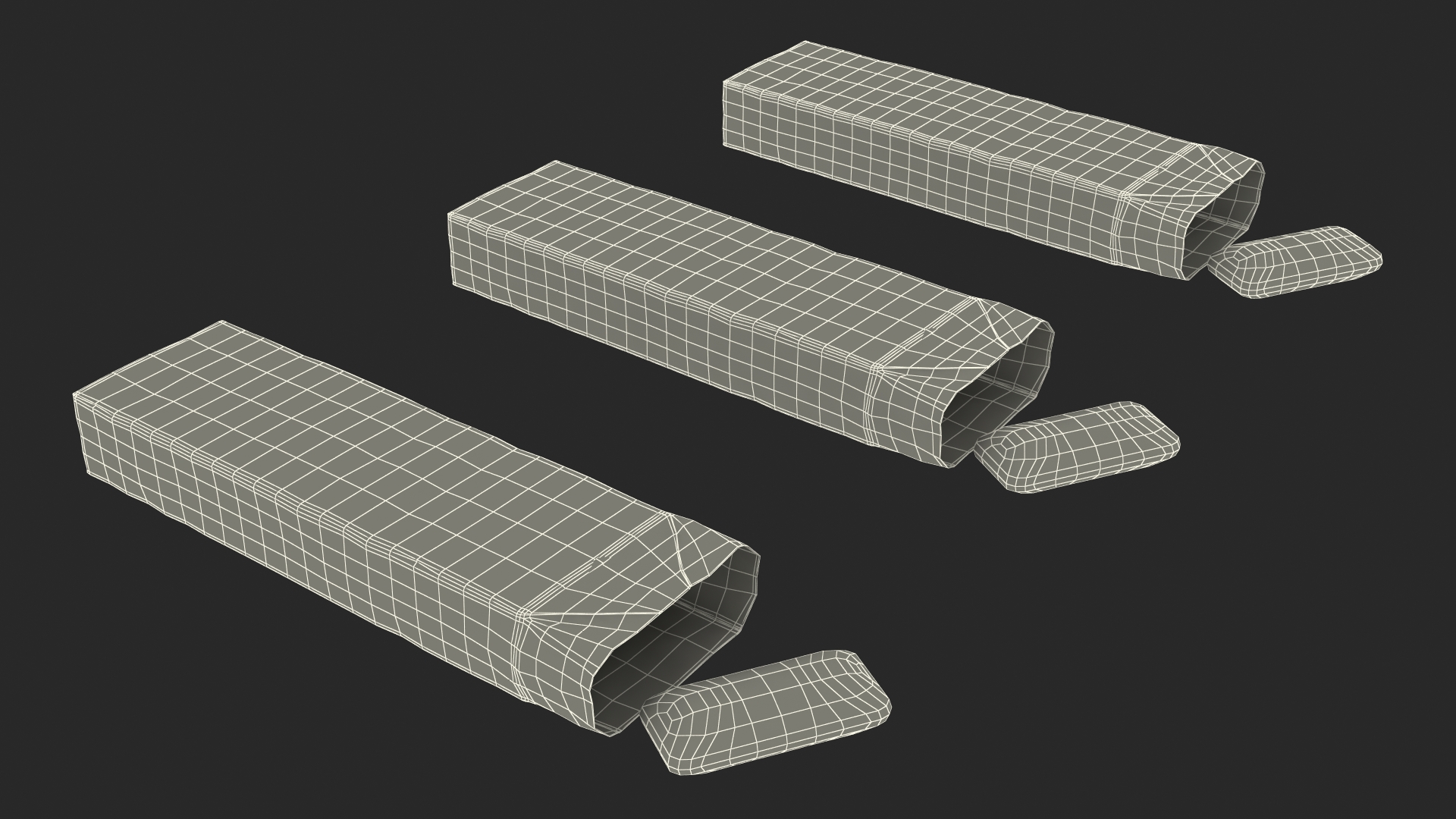 3D model Orbit Chewing Gum Three Tastes Open with Pads