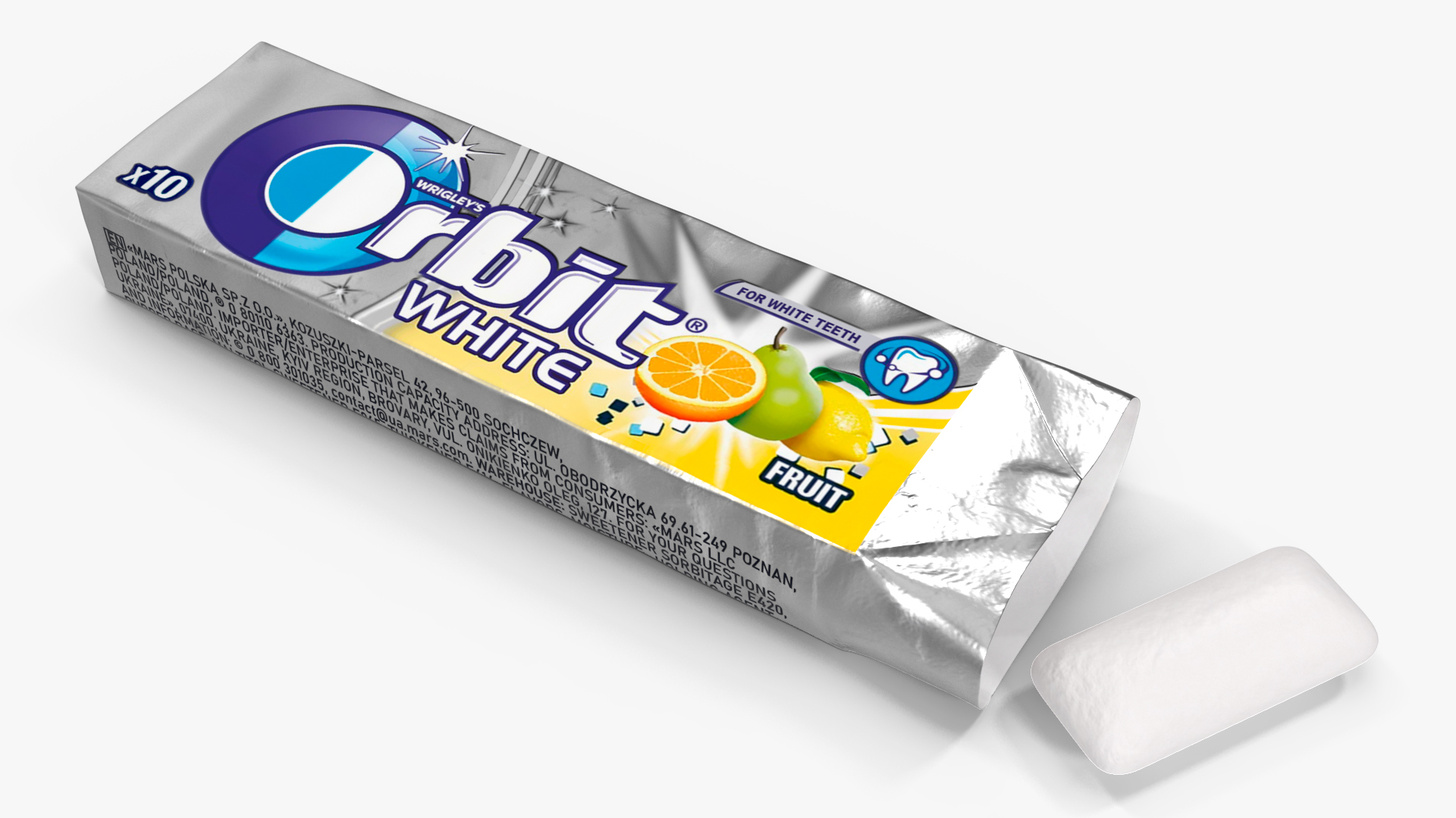 3D model Orbit Chewing Gum Three Tastes Open with Pads