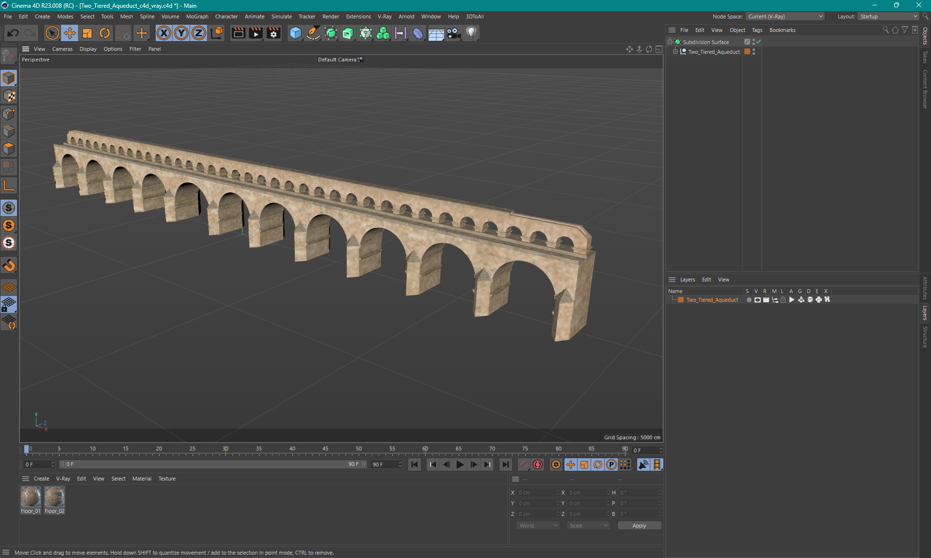 Two Tiered Aqueduct 3D model