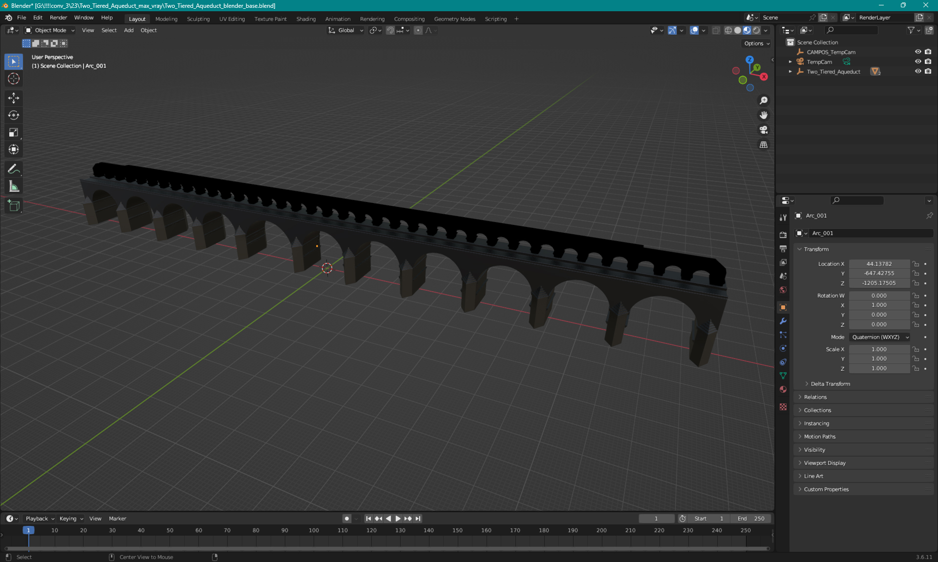 Two Tiered Aqueduct 3D model