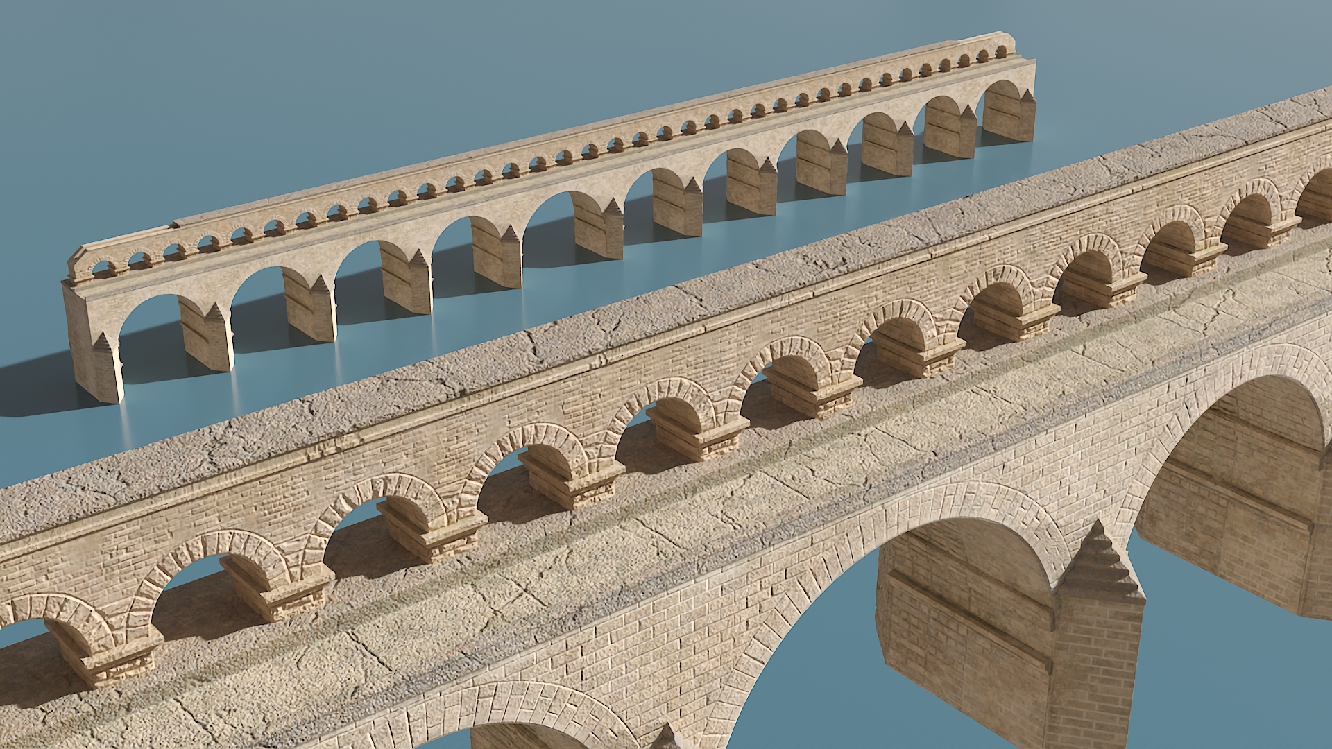 Two Tiered Aqueduct 3D model