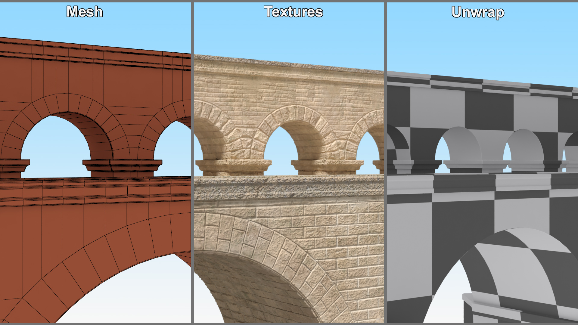 Two Tiered Aqueduct 3D model