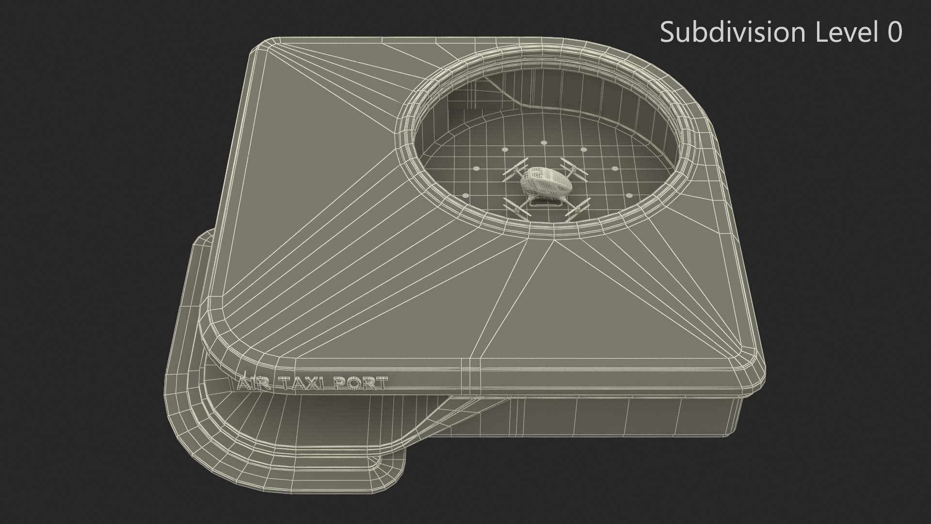 3D model Air Taxi Port with Autonomous Drone