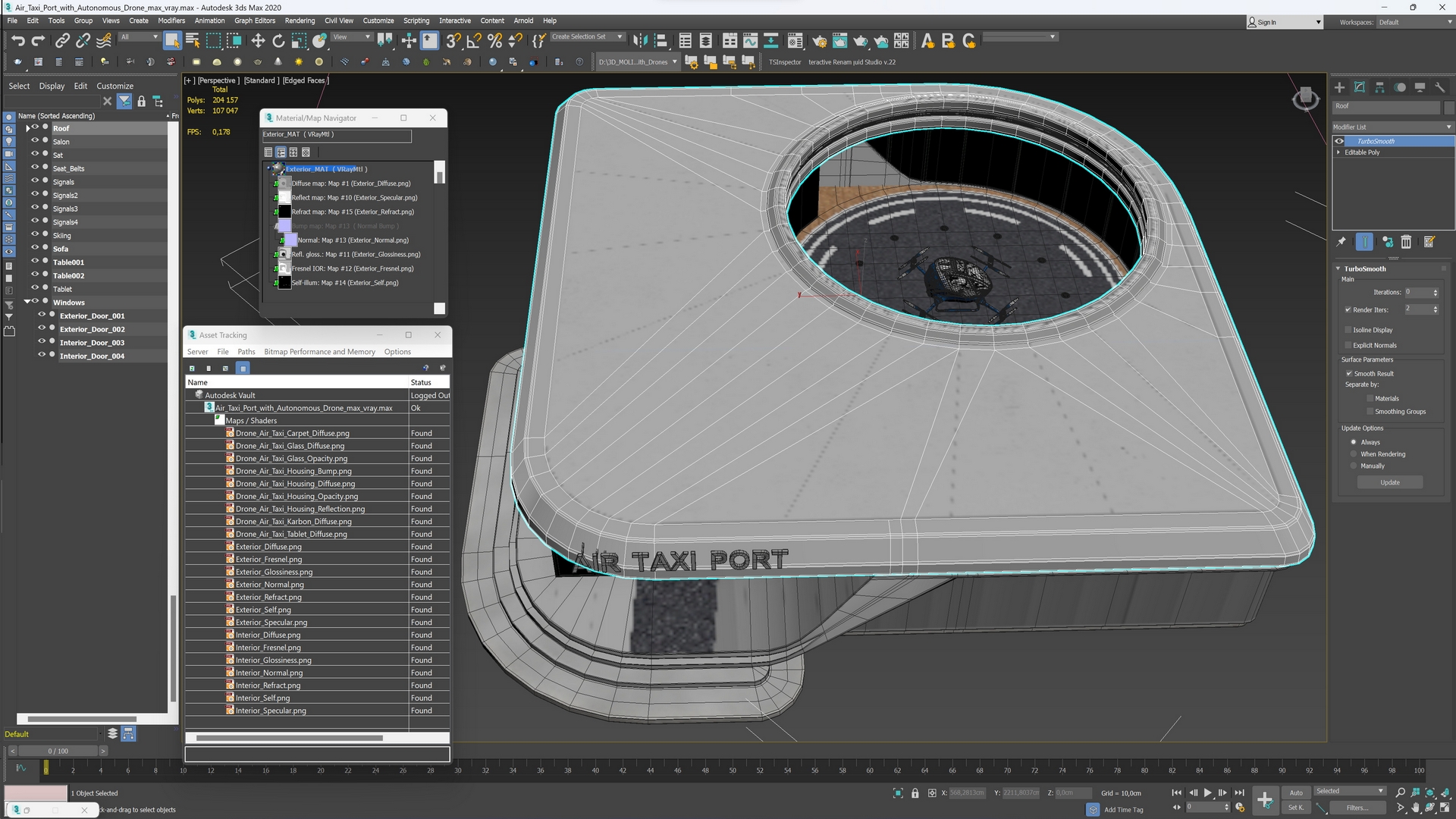 3D model Air Taxi Port with Autonomous Drone